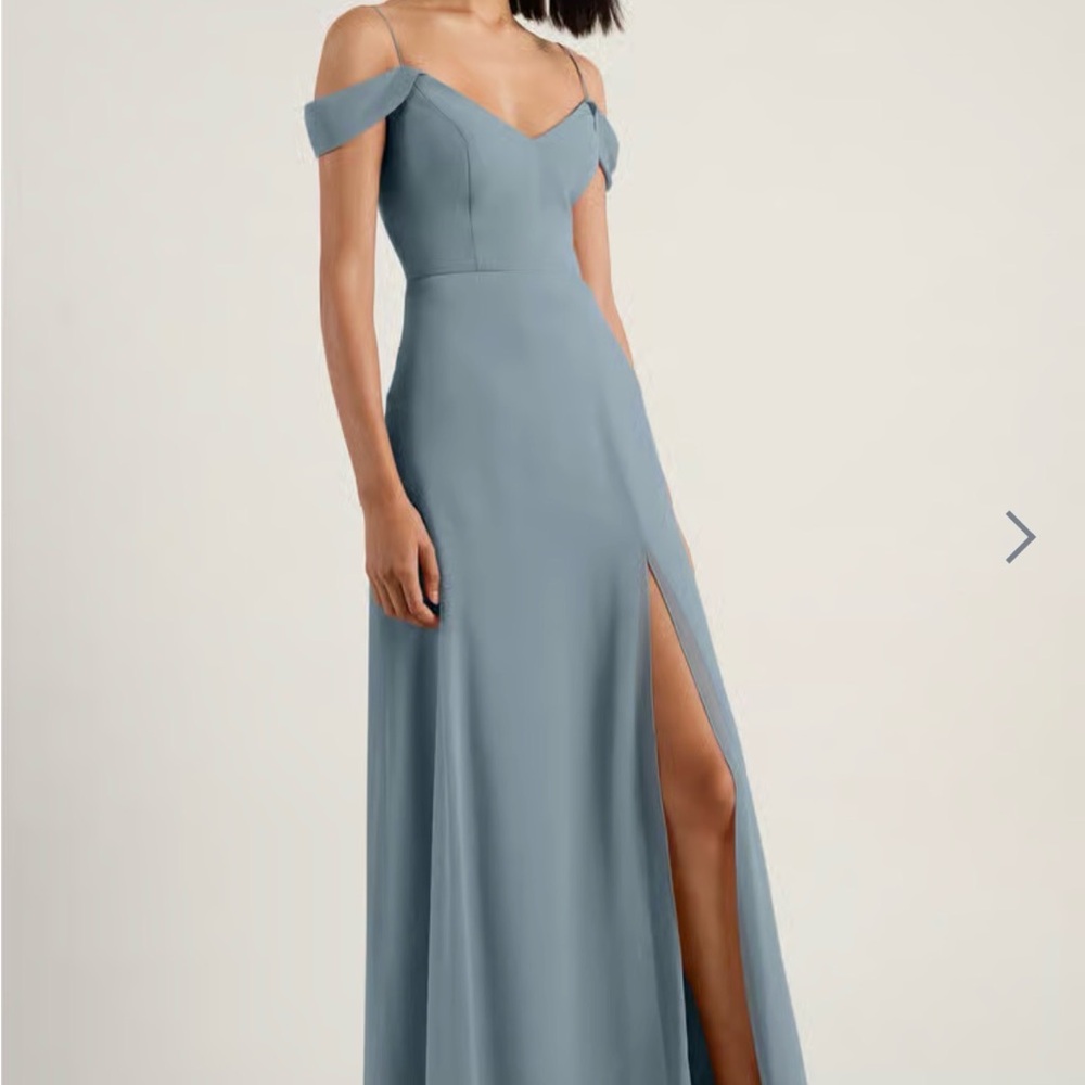 Jenny Yoo Mayan Blue Chiffon Bridesmaid Dress